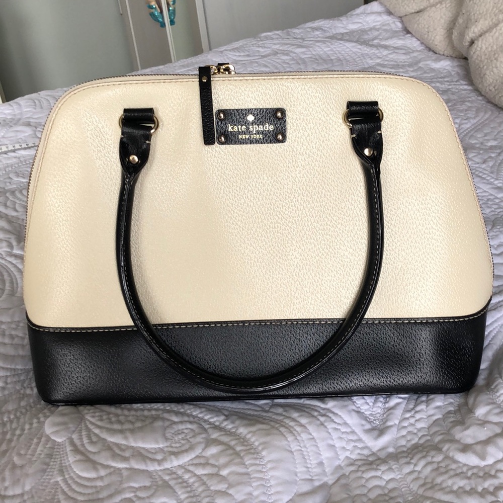KATE SPADE Cream/Blk Berkeley Lane Rachelle Purse